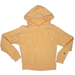 Champion Hoodie Womens Small Orange Semi Crop Thick Heavyweight hoodie